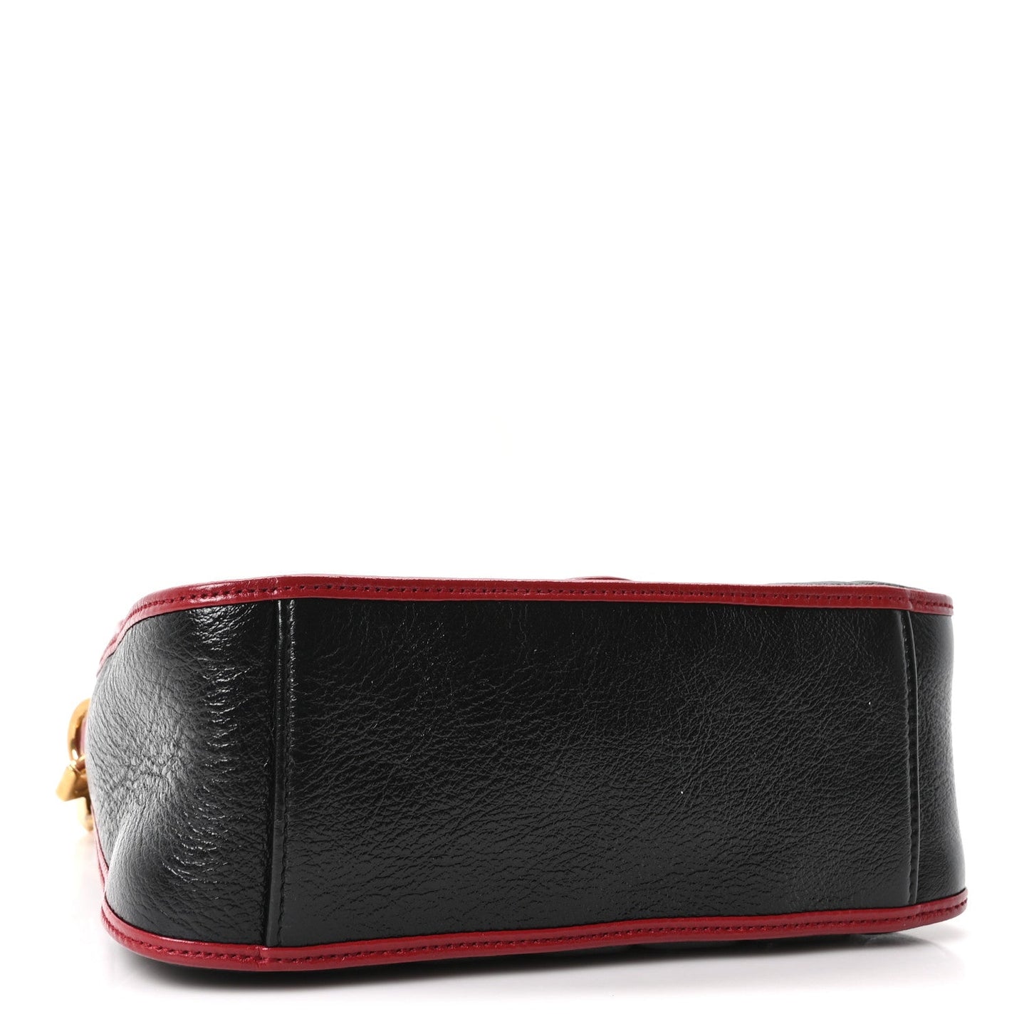 Vintage Effect Calfskin Matelasse Diagonal Mini Torchon GG Marmont Top Handle Shoulder Bag Black Romantic Cherry