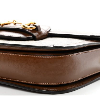 GG Supreme Monogram Horsebit 1955 Shoulder Bag Beige Brown Sugar