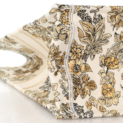 Canvas Embroidered Large Dioriviera Toile De Jouy Book Tote Gold