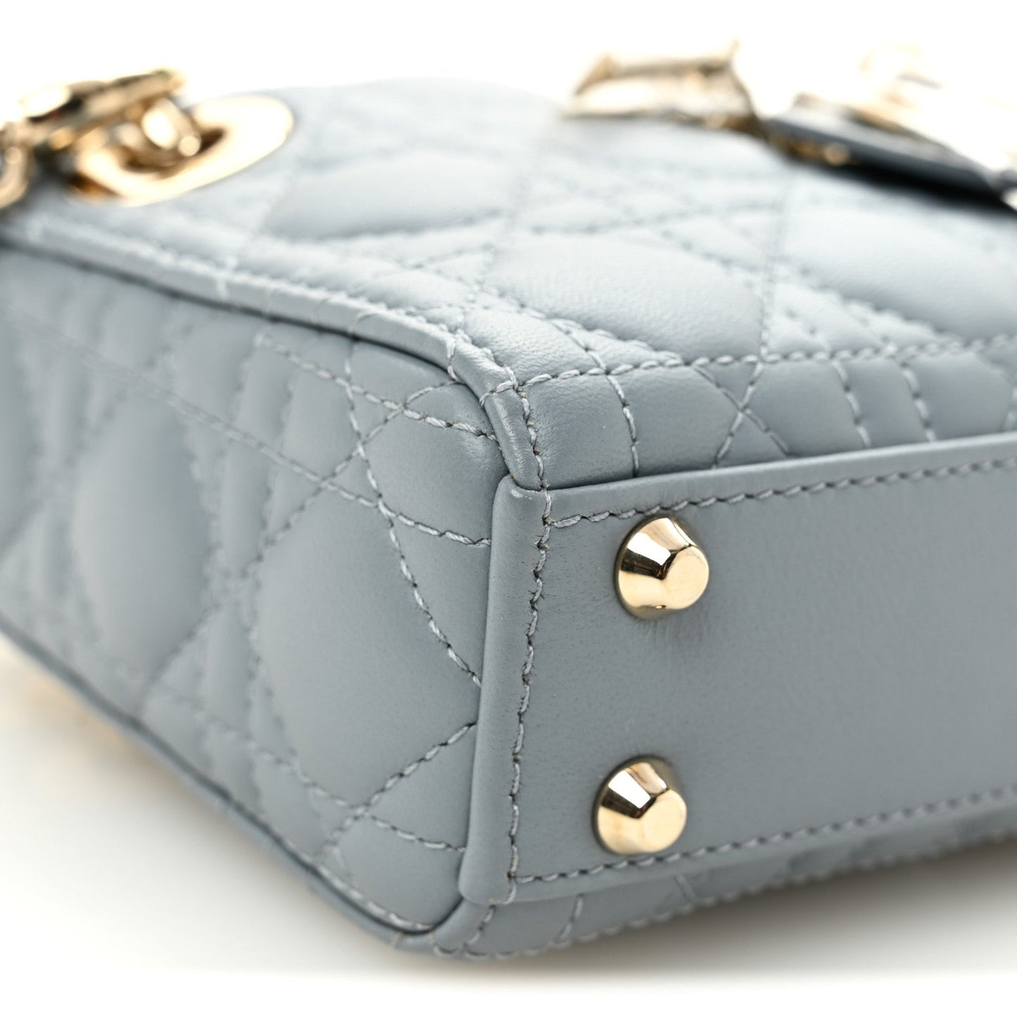 Lambskin Cannage Micro Lady Dior Cloud Blue Cloud Blue