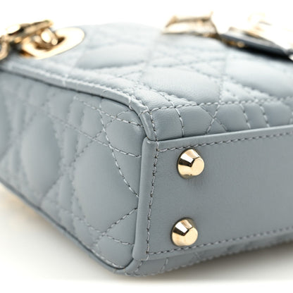 Lambskin Cannage Micro Lady Dior Cloud Blue Cloud Blue
