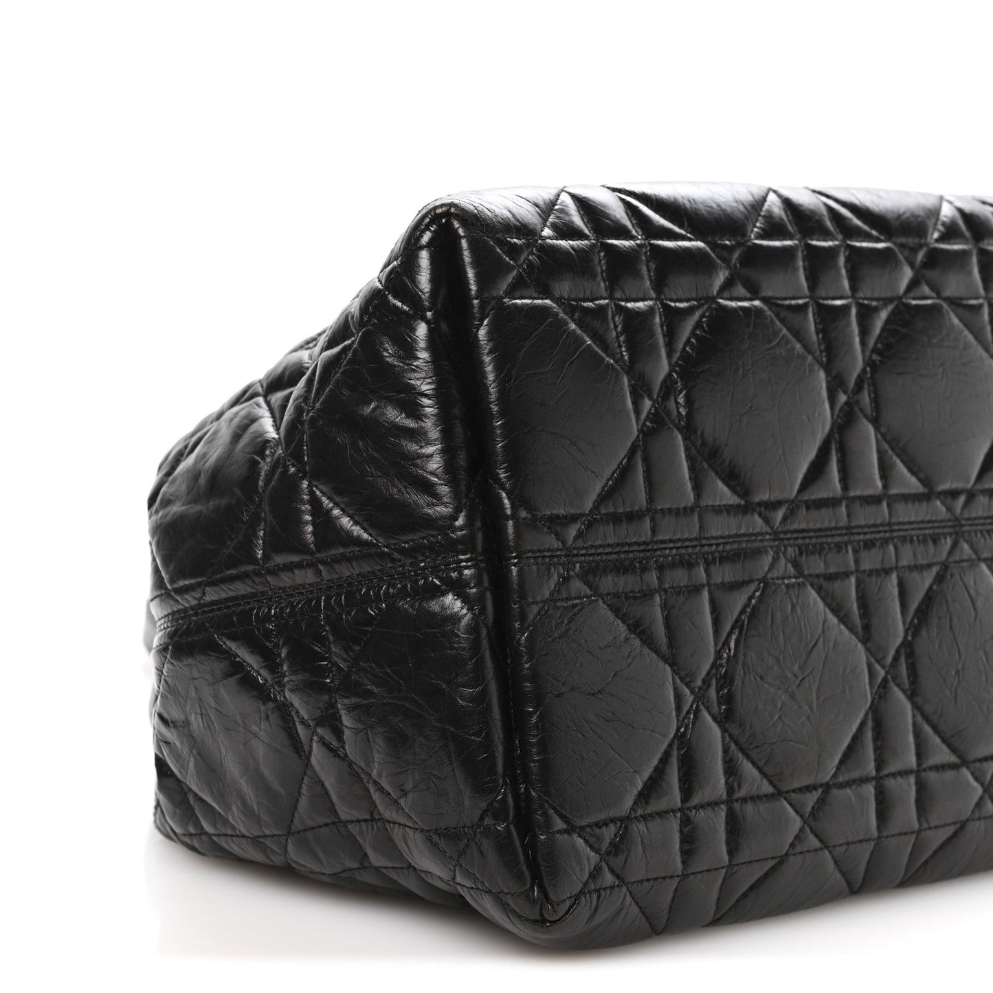 Crinkled Calfskin Macrocannage Large Toujours Black