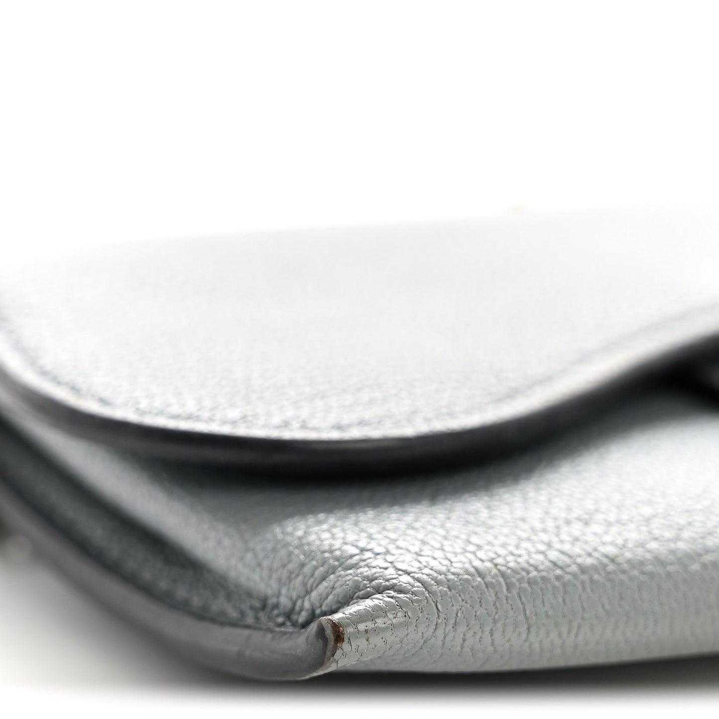 Goatskin Nano Saddle Chain Pouch Blue