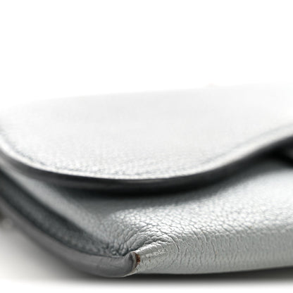 Goatskin Nano Saddle Chain Pouch Blue