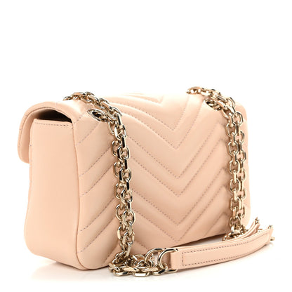 Lambskin Matelasse Small GG Marmont Shoulder Bag Pink Beige