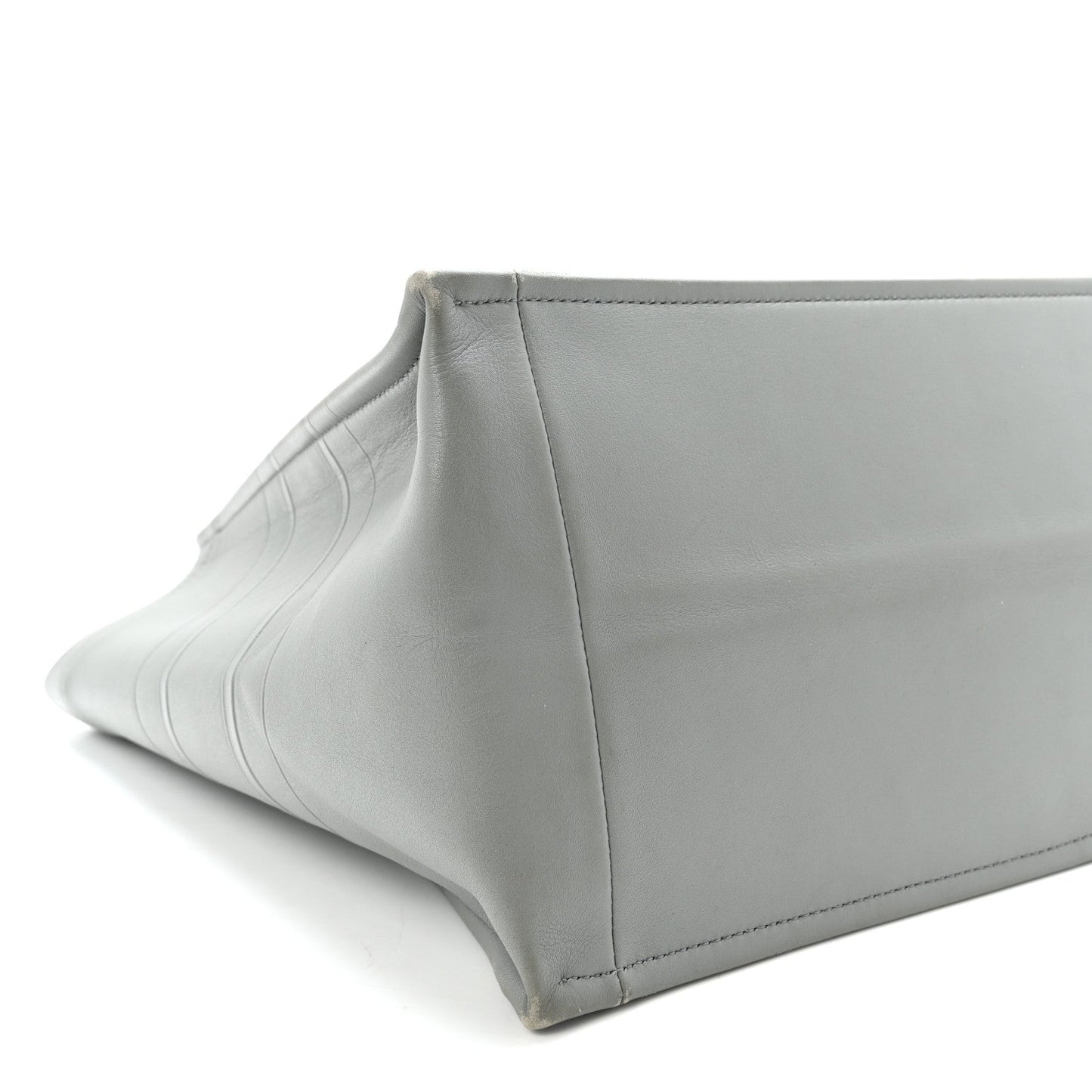 Calfskin Embossed Medium Book Tote Grey Stone