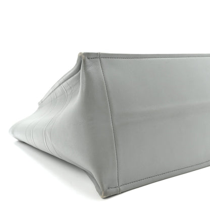 Calfskin Embossed Medium Book Tote Grey Stone