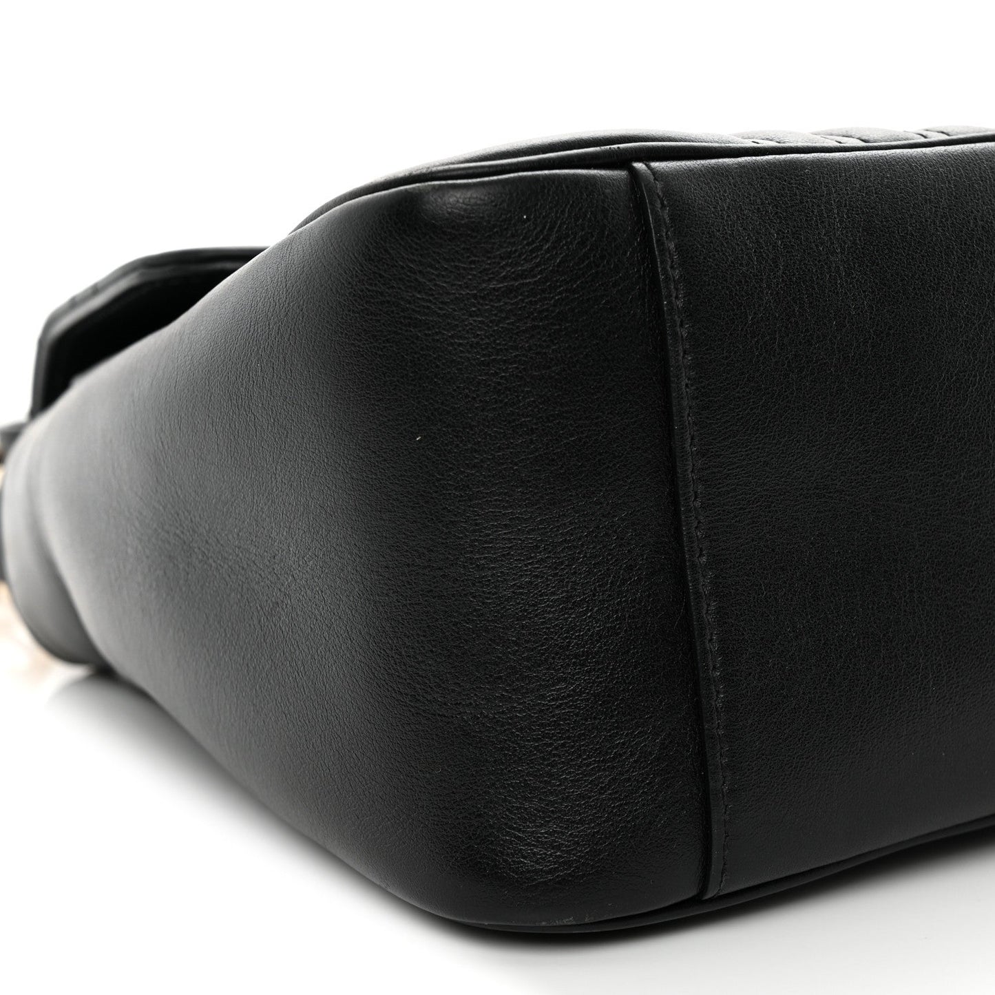Calfskin Matelasse Small GG Marmont Top Handle Shoulder Bag Black