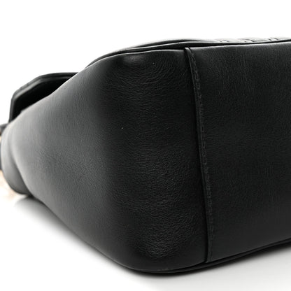 Calfskin Matelasse Small GG Marmont Top Handle Shoulder Bag Black