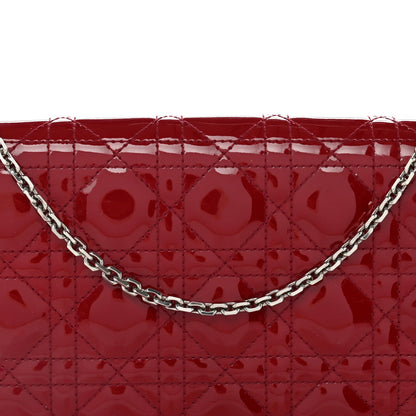 Patent Cannage Lady Dior Clutch Red Red