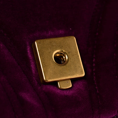 Velvet Matelasse Medium GG Marmont Shoulder Bag Fuchsia Violet Cyclamen