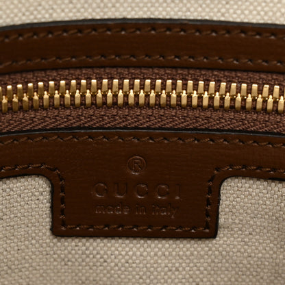 GG Supreme Monogram Azalea Calfskin Retro Interlocking G Messenger Shoulder Bag Beige Ebony Brown Sugar