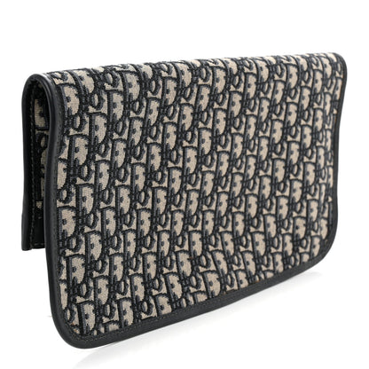 Oblique Fold Over Clutch Blue