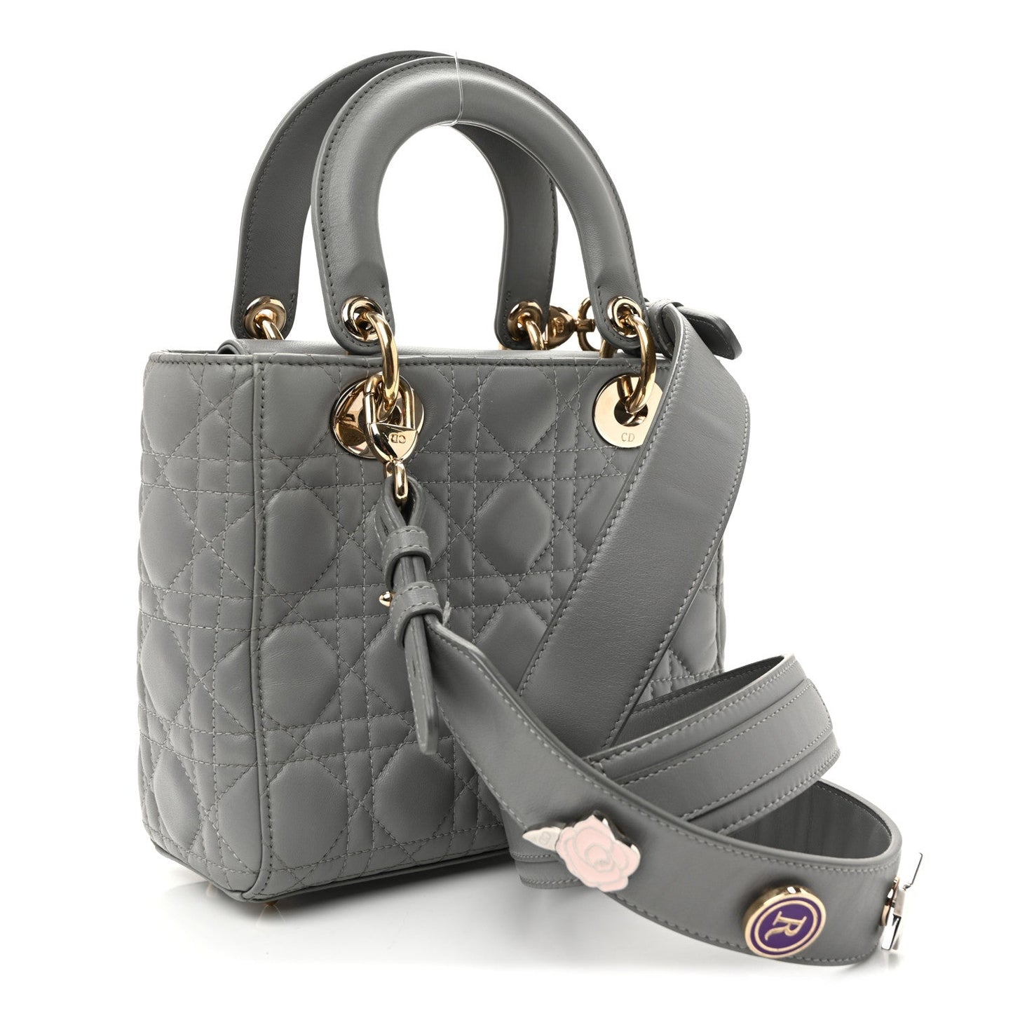 Lambskin Cannage Small My ABCDior Lady Dior Grey