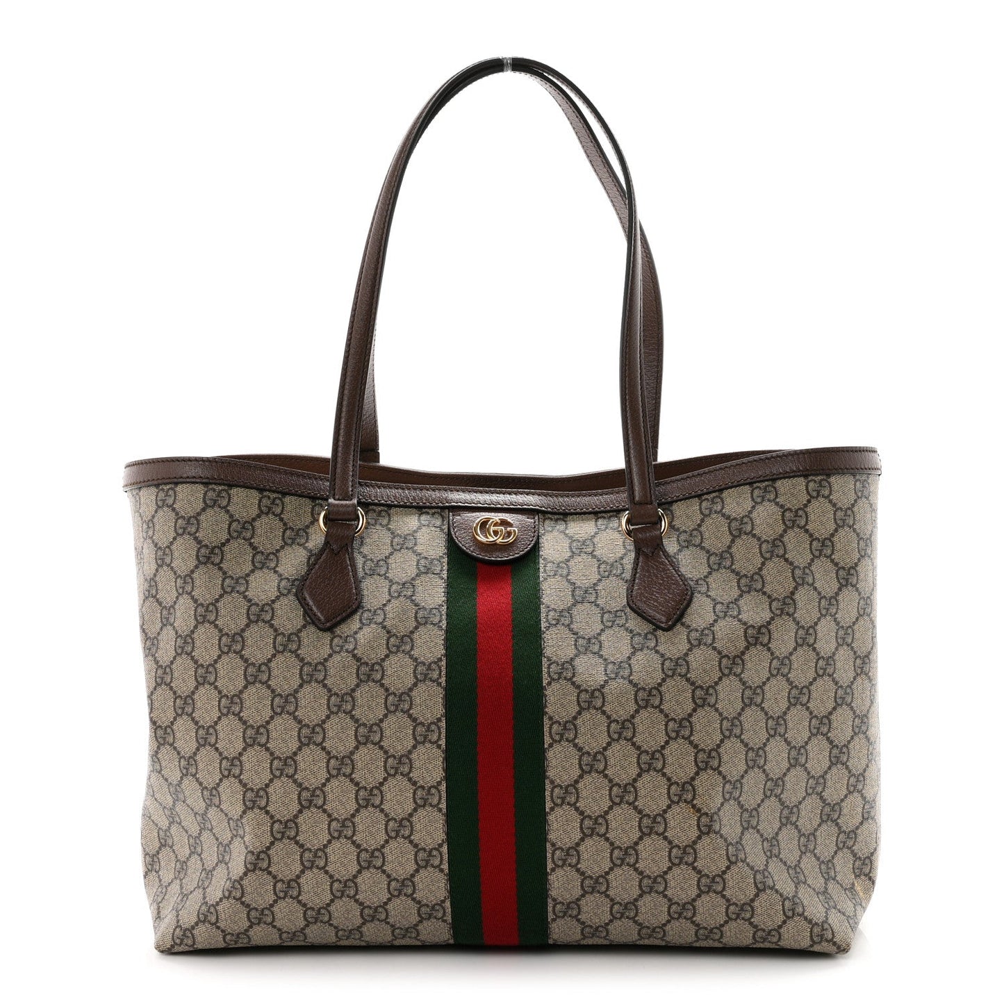GG Supreme Monogram Medium Ophidia Shopping Tote Brown