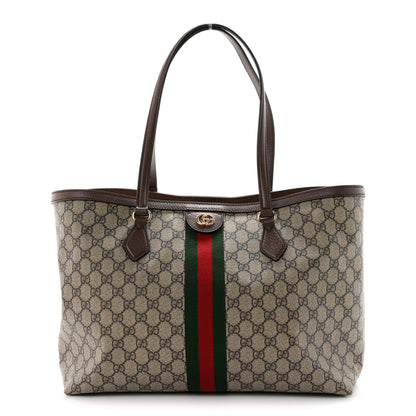 GG Supreme Monogram Medium Ophidia Shopping Tote Brown