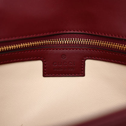 Calfskin Matelasse Small GG Marmont Shoulder Bag Rosso Ancora Red