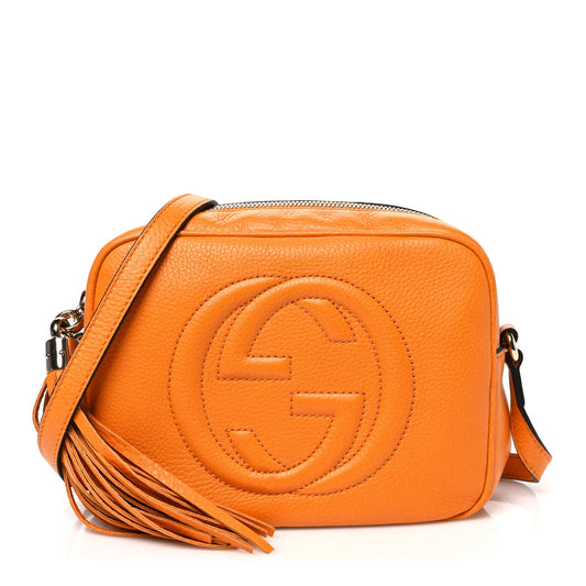 Pebbled Calfskin Small Soho Disco Bag Curcuma