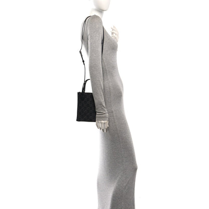 Denim Cuoio Harness GG Monogram Mini Ophidia Tote Bag Black Medium Grey