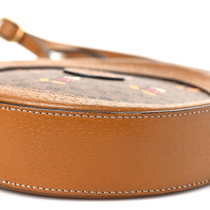 X DISNEY Mini Vintage GG Supreme Monogram Mickey Mouse Round Shoulder Bag Beige Vintage Sun Oil