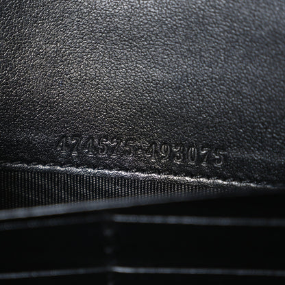Calfskin Matelasse GG Marmont Chain Wallet Black