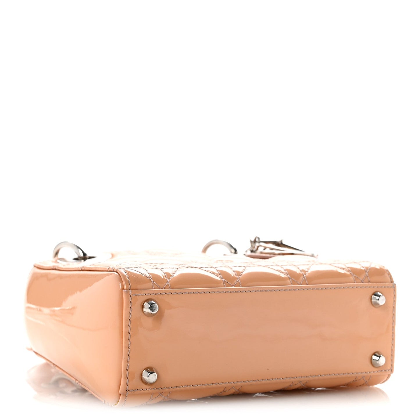 Patent Cannage Mini Lady Dior Rose Clair