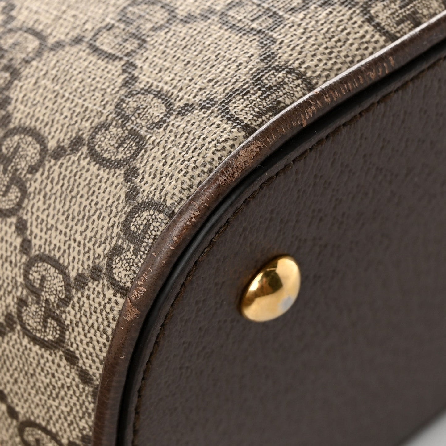 GG Supreme Monogram Web Medium Top Handle Ophidia Dome Shoulder Bag Brown