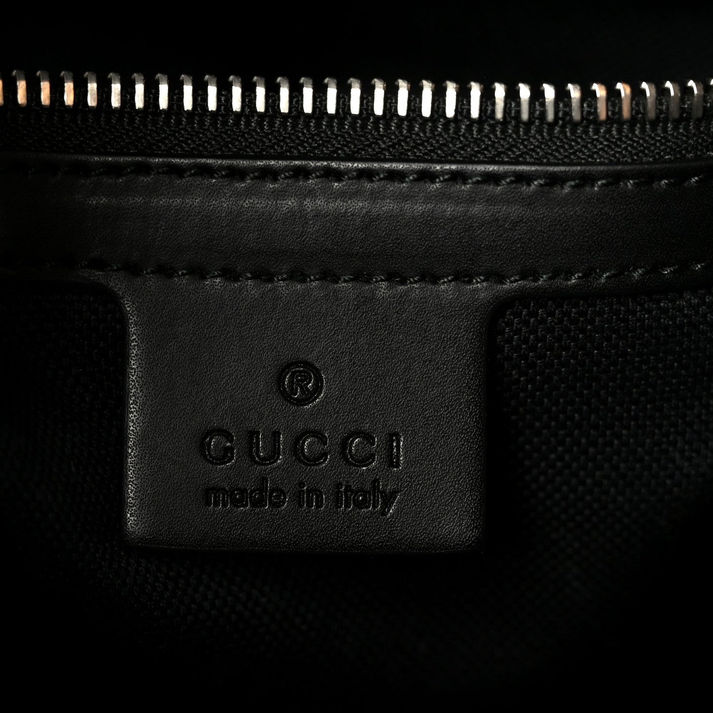 GG Supreme Monogram Appia Calfskin Web Flat Messenger Bag Black Grey