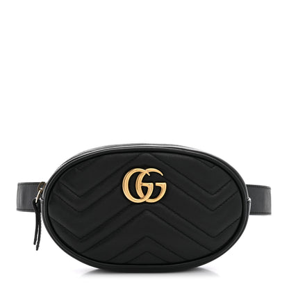 Calfskin Matelasse GG Marmont Belt Bag 75 30 Black