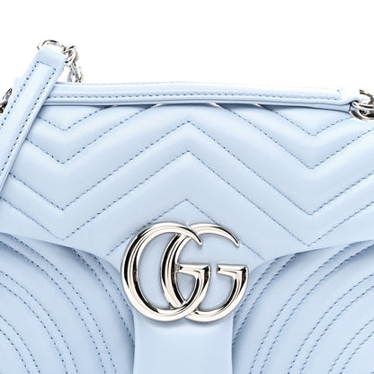 Lambskin Matelasse Medium GG Marmont Shoulder Bag Light Blue