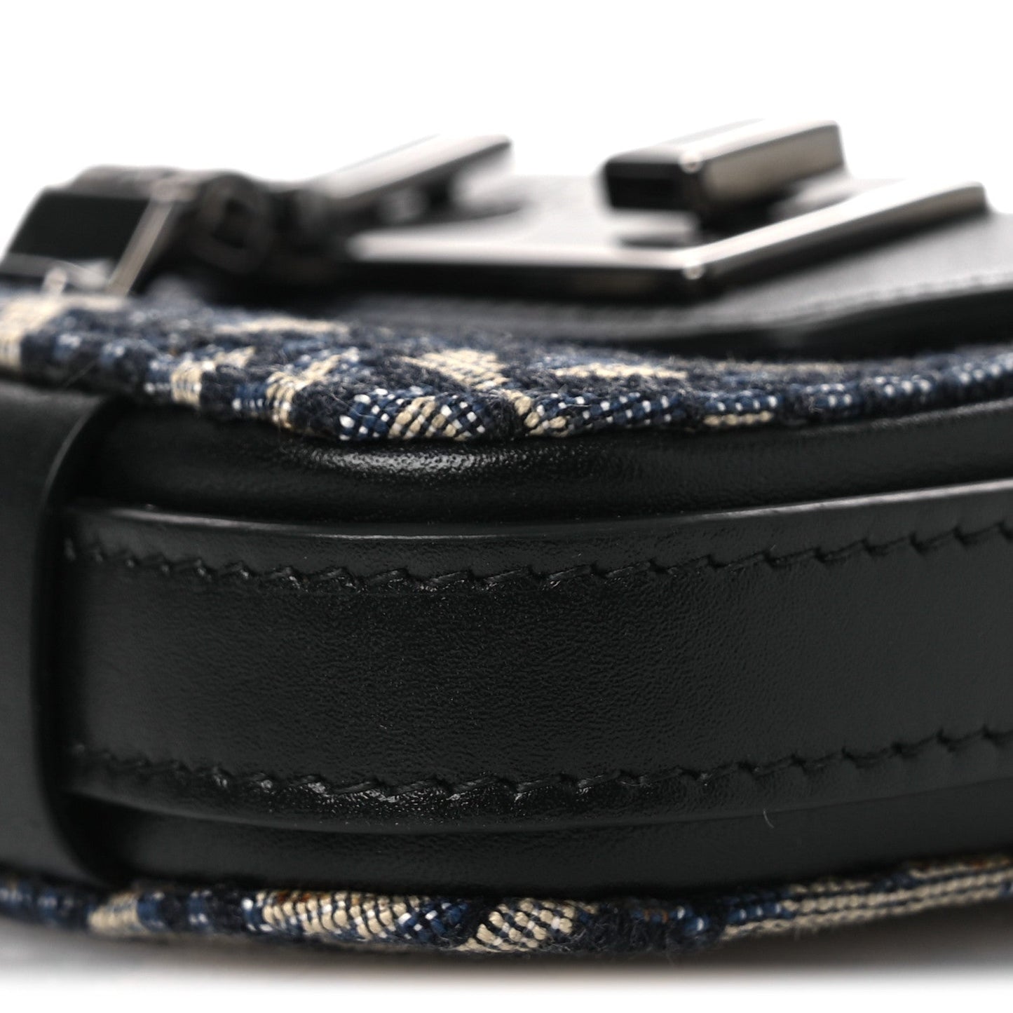Oblique Smooth Calfskin Nano Pouch Beige Black