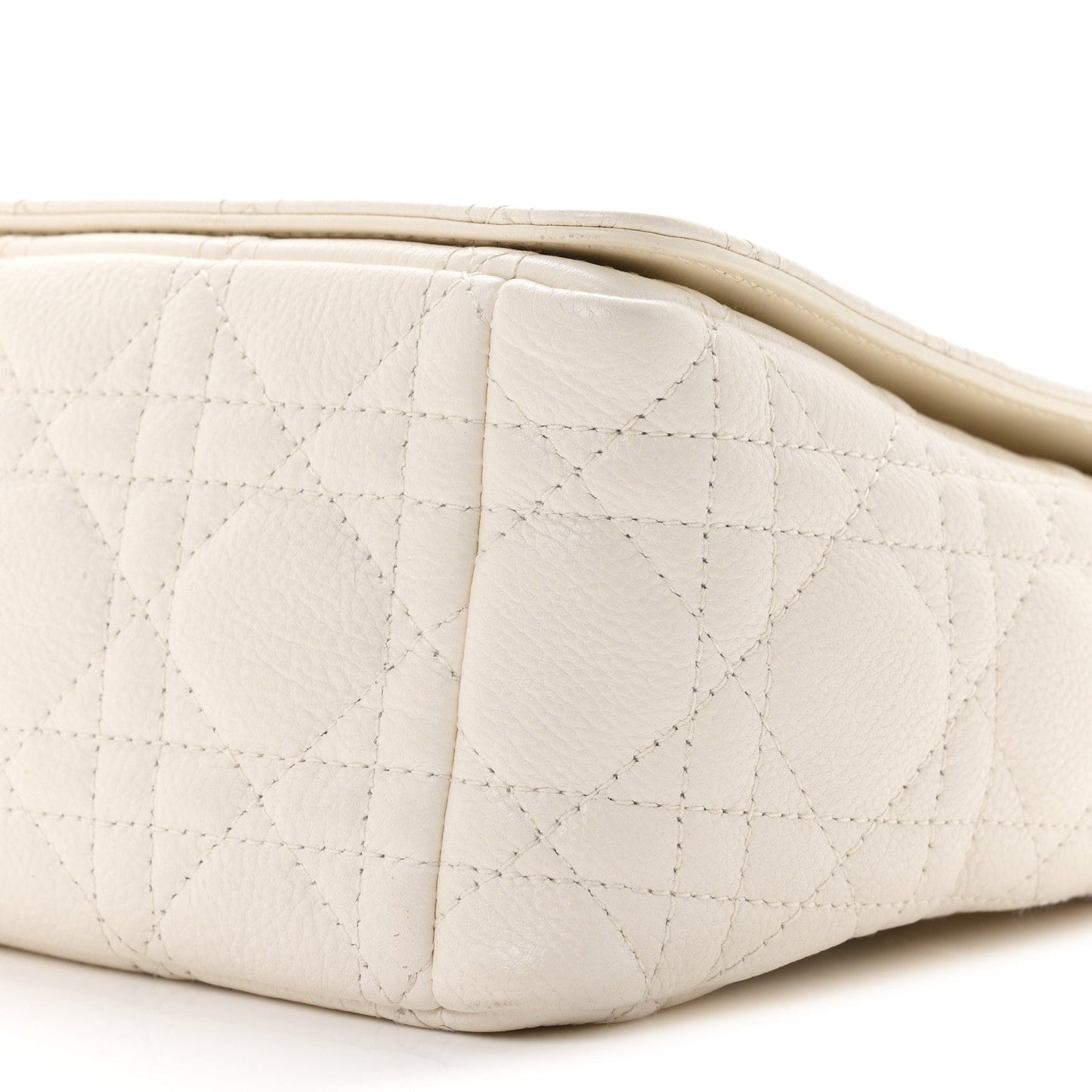 Supple Calfskin Cannage Medium Caro Bag Ivory