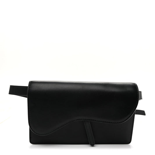 Calfskin Saddle Belt Bag Black
