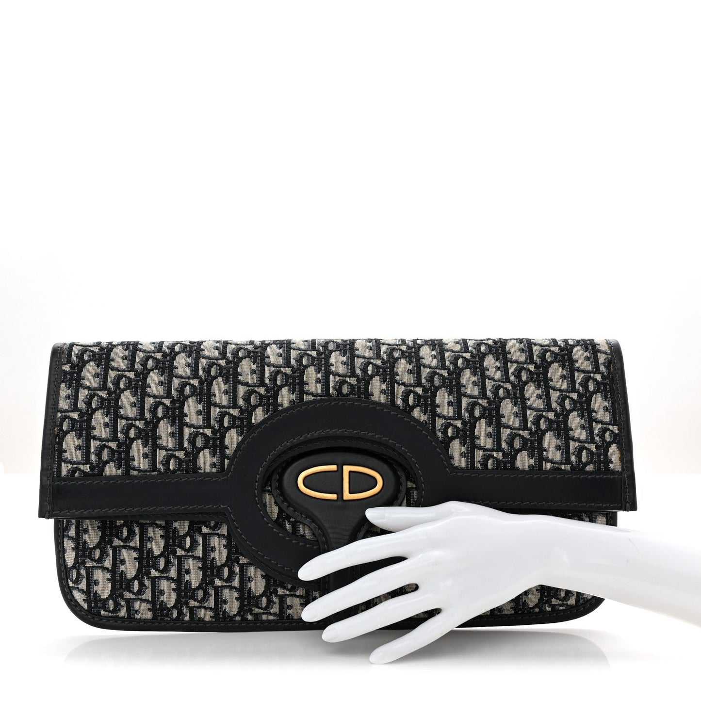 Oblique Fold Over Clutch Blue