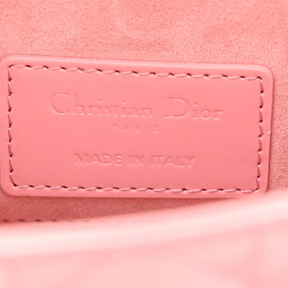 Metallic Lambskin Cannage Small Lady D-Joy Pink