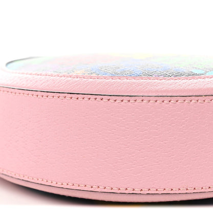 GG Supreme Monogram Psychedelic Round Shoulder Bag Black Multicolor Sugar Pink