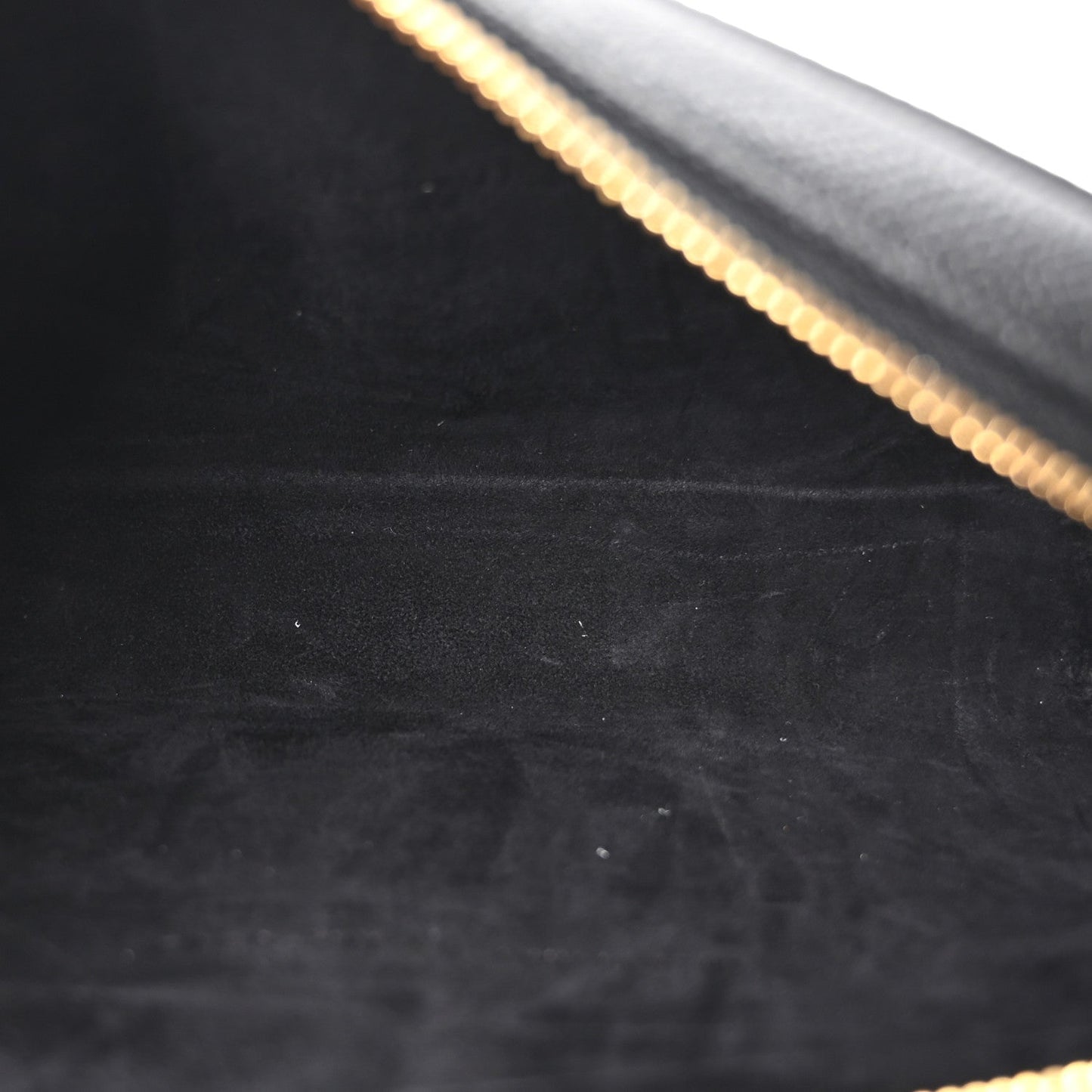 Grained Calfskin Caro Double Pouch Black