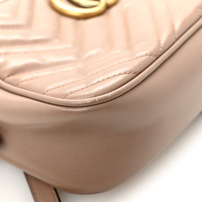 Calfskin Matelasse Small GG Marmont Chain Shoulder Bag Porcelain Rose