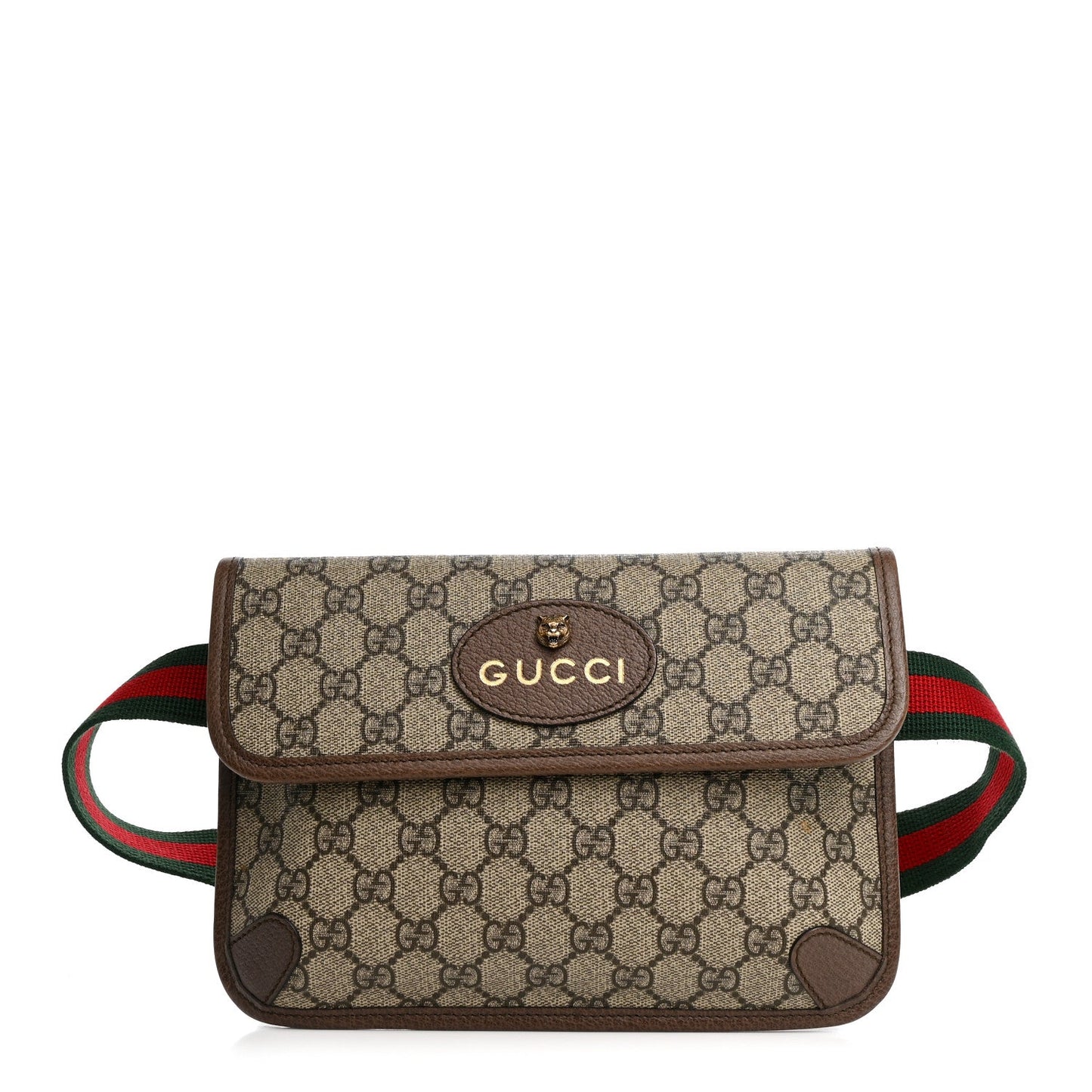 GG Supreme Monogram Neo Vintage Web Belt Bag Brown