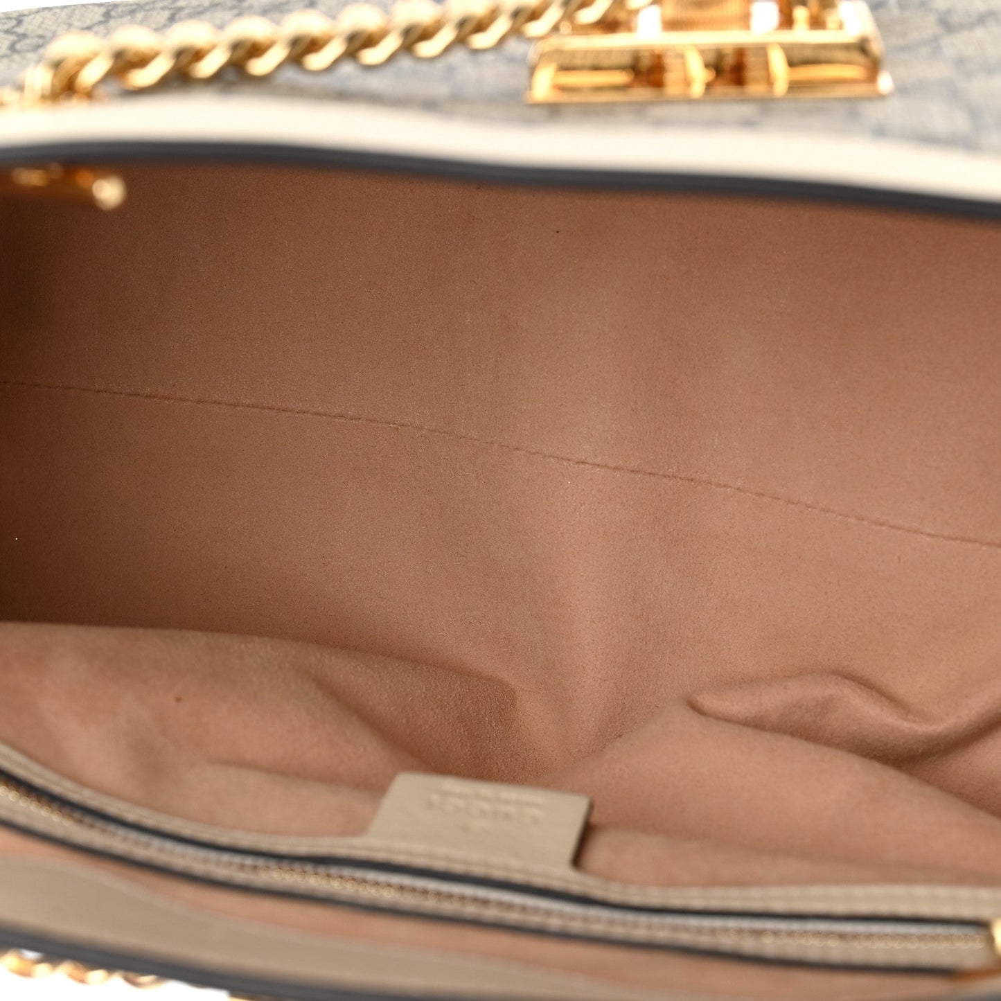GG Supreme Monogram Medium Padlock Tote White