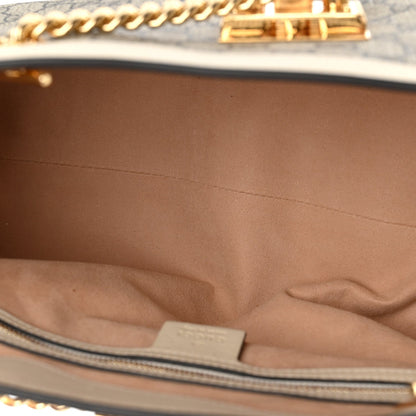 GG Supreme Monogram Medium Padlock Tote White
