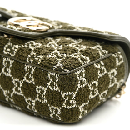 Tweed GG Monogram Mini GG Marmont Shoulder Bag Green