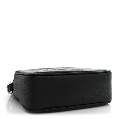 Pebbled Calfskin Small Soho Disco Bag Black
