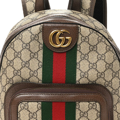 GG Supreme Monogram Calfskin Web Small Ophidia Day Backpack Beige Ebony New Acero