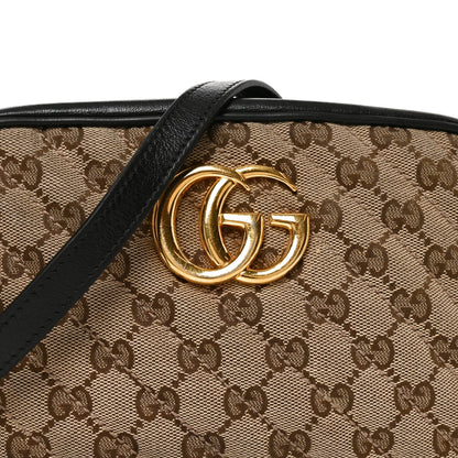Monogram Matelasse Diagonal Small GG Marmont Chain Shoulder Bag Beige Black