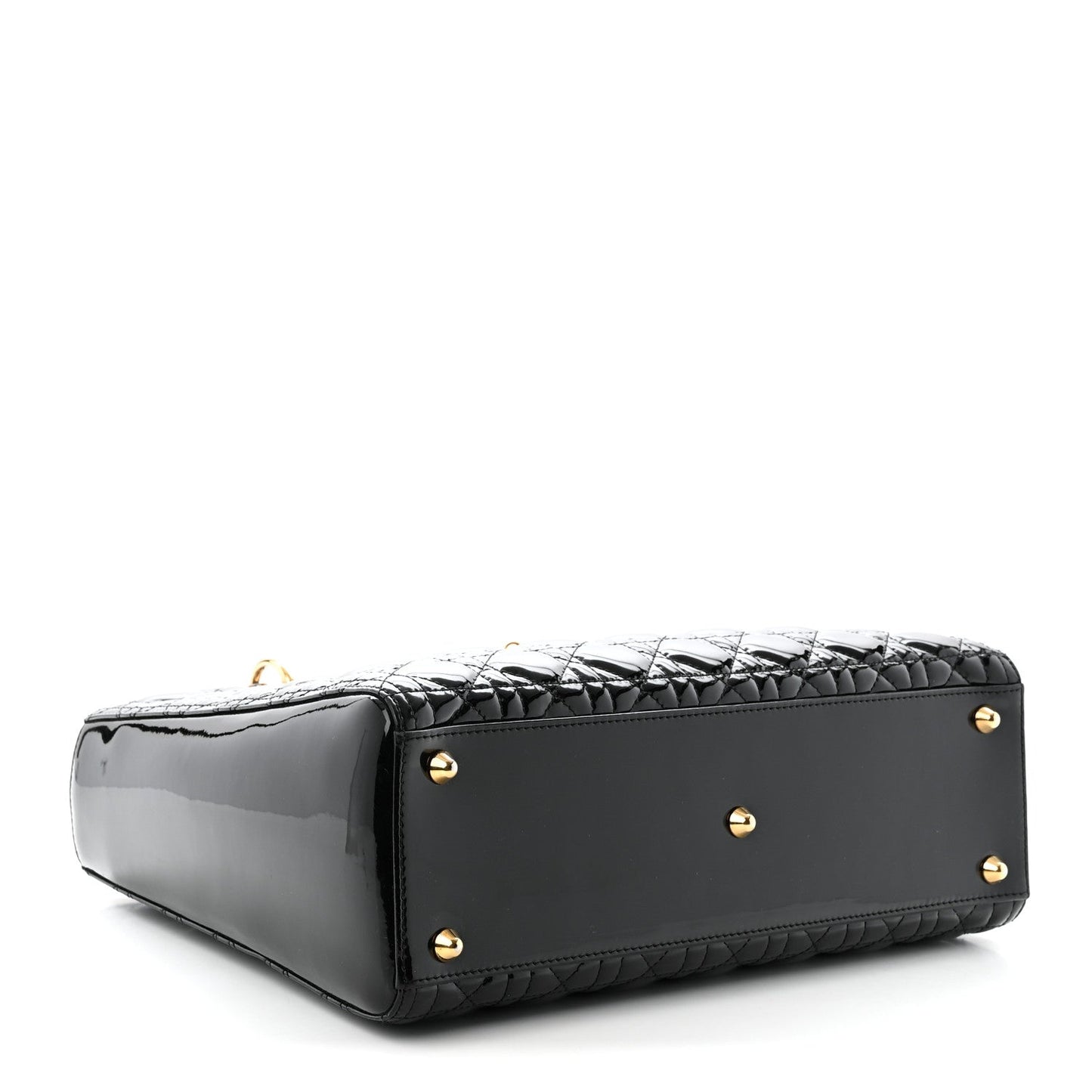 Patent Cannage Large Lady Dior Black