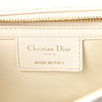 Supple Calfskin Cannage Medium Caro Bag Ivory