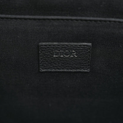Grained Calfskin Oblique Jacquard Safari Tote  Black