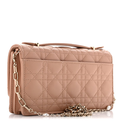 Lambskin Cannage Mini My Dior Bag Rose Des Vents