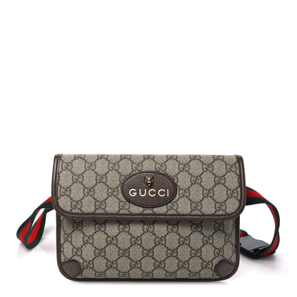 GG Supreme Monogram Neo Vintage Web Belt Bag Brown